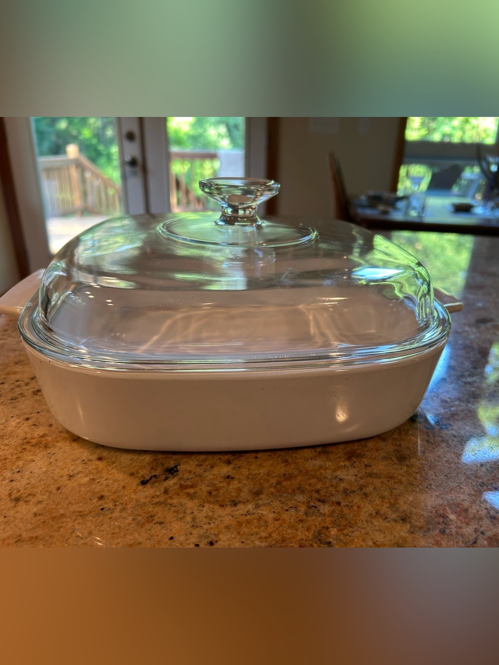 Corningware “All White” Just White A-10-B 2.5 Qt Baker w/Pyrex Glass Lid A-12-C